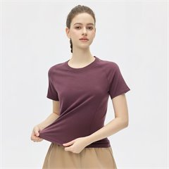 AYM044375 Modal Merino Wool T-Shirt Cotton Crew Neck Aoyema wholesale