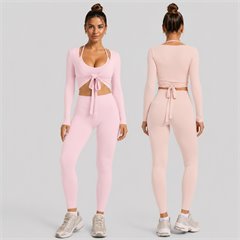 AYM038853 Naked Feel Butt-Lifting High-Waist 3-Piece Yoga Set Aoyema wholesale