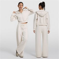 AYM043881 Hooded Sweatshirt Wide-Leg Fleece Pants Zip-Up Cropped Jacket Set Aoyema wholesale
