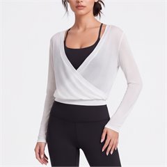 AYM043962 Tencel Yoga Cover-Up Overlap Slim Fit Breathable Body-Concealing Long Sleeve Top Aoyema wholesale