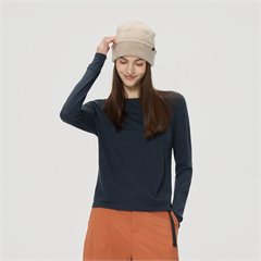 AYM044376 Merino wool long-sleeve sports T-shirt, regular shoulder, double-layered cuffs, watch hole design, base layer Aoyema wholesale