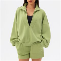 AYM043930 Modal Air Layer Sweatshirt Loose Stand-Up Collar Yoga Fitness Top Aoyema wholesale