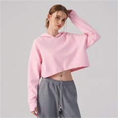 AYM044358 High-Waist Crop Hooded Sweatshirt Quick Dry Fitness Aoyema wholesale