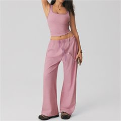 AYM044243 Polka Dot Wide-Leg Pants and Crop Top Set Yoga Fitness Aoyema wholesale
