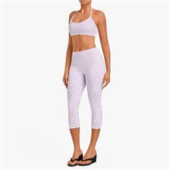 AYM043953 Vintage Print Yoga Set High-Elastic Crop Top and Leggings with Back V-Neck Aoyema wholesale