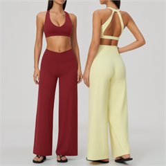 AYM044260 Yoga Set Wide-Leg Bra and Leggings Quick Dry Butt-Lifting High-Waist Flared Aoyema wholesale