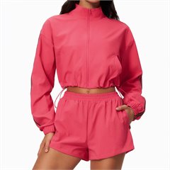 AYM044448 Color-Block Set Casual Stand-Up Collar Cropped Jacket and Shorts Aoyema wholesale
