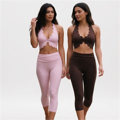 AYM044494 Lace-Trimmed Crop Top and Cap-Sleeve Vest Set Fitness 2-Piece Set Aoyema wholesale