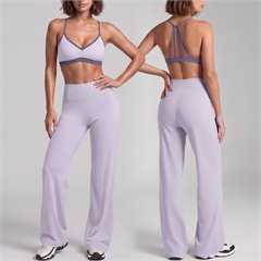 AYM044588 Push-Up Yoga Bra and Straight-Leg Pants Set Aoyema wholesale