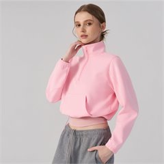 AYM044369 Half-Zip Hoodie Long Sleeve Casual Top Aoyema wholesale