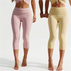 AYM044490 Naked Feel Brushed Yoga Pants Butt-Lifting 7/8 Length Seamless Fold-Over Waist Aoyema wholesale