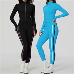 AYM044582 Naked Feel Yoga Set High-Elastic Slim-Fit Turtleneck Top and Leggings Aoyema wholesale