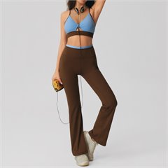 AYM044505 Color-Block Push-Up Bra and Butt-Lifting Flare Pants Yoga Set Aoyema wholesale