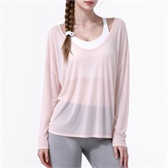 AYM044507 U-Neck Loose Breathable Yoga Top Long Sleeve Aoyema wholesale