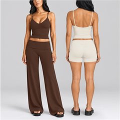 AYM044622 Quick Dry Tank Top and High-Waist Bottom Set Yoga Fitness Aoyema wholesale