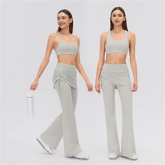 AYM044573 Yoga Set with Supportive Strapless Bra and Flared Leggings Aoyema wholesale
